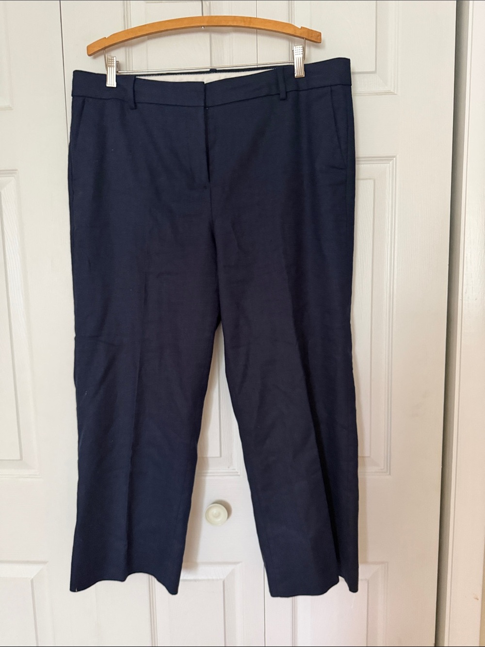 J. Crew Dark Navy Wide-Leg Trousers